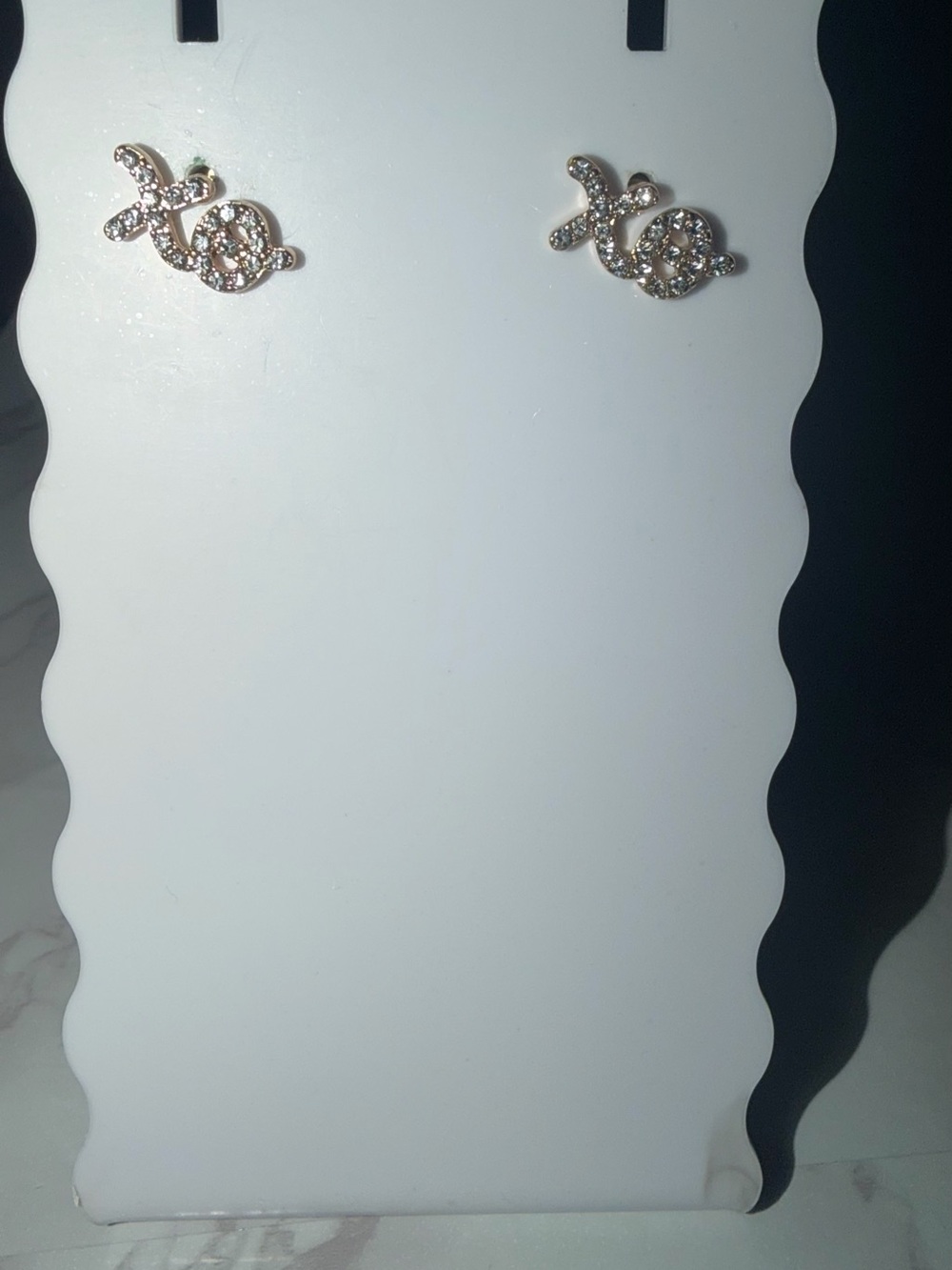 Crystal Knot Stud Earrings in Gold-Tone